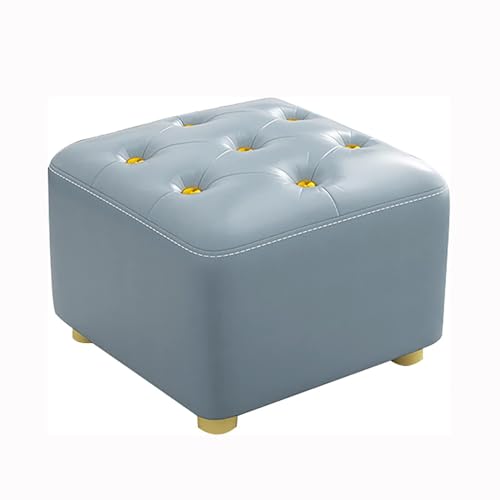 NMVAWIPT Moderner Quadratischer Fußhocker Mit Goldenen Knopfdetails – Dick Gepolsterter Ottoman In Lederoptik for Wohnzimmer, Schlafzimmer, Büro(Color 7,30x30x30cm) von NMVAWIPT