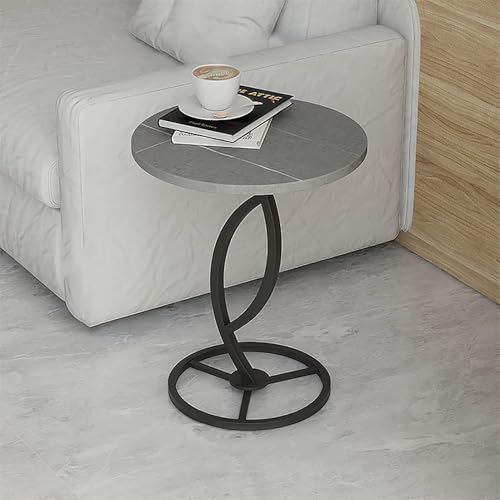 NMVAWIPT Moderner Runder Kleiner Beistelltisch for Sofa, Couch, Stuhl, Terrasse, Mit Metallrahmen, Akzent-Nachttisch(Style3) von NMVAWIPT
