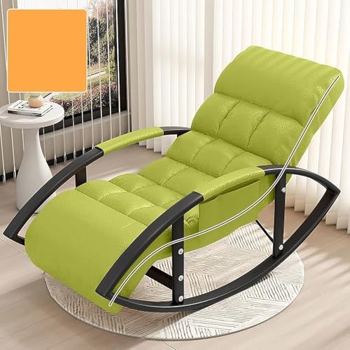 NMVAWIPT Moderner Schaukelstuhl Mit Verstellbarer Rückenlehne Und Fußstütze, Übergroßer Liegestuhl for Wohnzimmer, Balkon Und Terrasse, Bequemer Liegestuhl(Fluorescent Green,#1) von NMVAWIPT