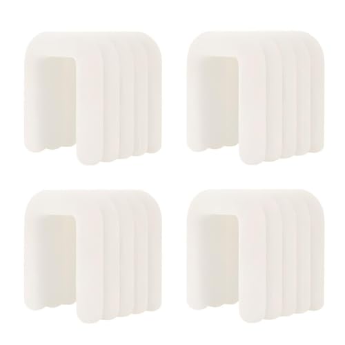 NMVAWIPT Moderner Schminkstuhl Mit Flanellpolsterung, Pouf-Ottomane Ohne Montage, Mehrzweck-Fußhocker Und Sitz In Geometrischen Formen(#1,4 Piece Set) von NMVAWIPT