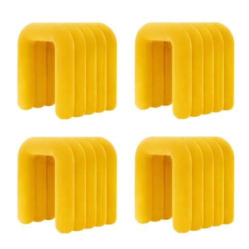 NMVAWIPT Moderner Schminkstuhl Mit Flanellpolsterung, Pouf-Ottomane Ohne Montage, Mehrzweck-Fußhocker Und Sitz In Geometrischen Formen(#4,4 Piece Set) von NMVAWIPT