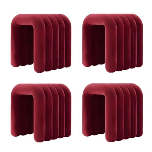 NMVAWIPT Moderner Schminkstuhl Mit Flanellpolsterung, Pouf-Ottomane Ohne Montage, Mehrzweck-Fußhocker Und Sitz In Geometrischen Formen(#6,4 Piece Set) von NMVAWIPT