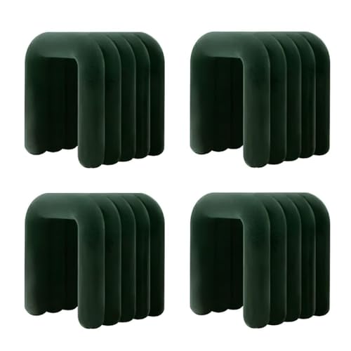 NMVAWIPT Moderner Schminkstuhl Mit Flanellpolsterung, Pouf-Ottomane Ohne Montage, Mehrzweck-Fußhocker Und Sitz In Geometrischen Formen(Blackish Green,4 Piece Set) von NMVAWIPT