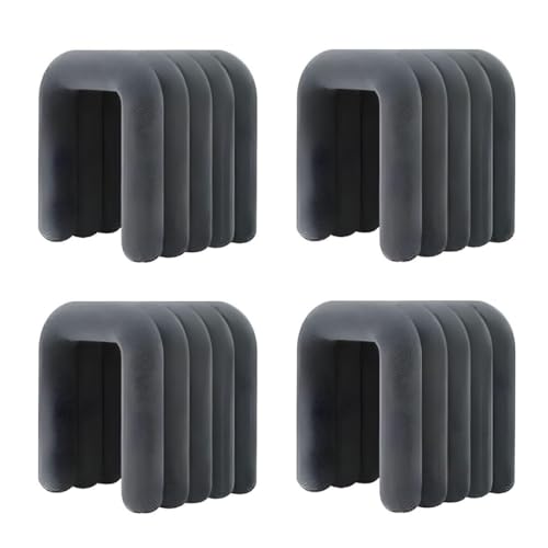NMVAWIPT Moderner Schminkstuhl Mit Flanellpolsterung, Pouf-Ottomane Ohne Montage, Mehrzweck-Fußhocker Und Sitz In Geometrischen Formen(Dark Gray,4 Piece Set) von NMVAWIPT