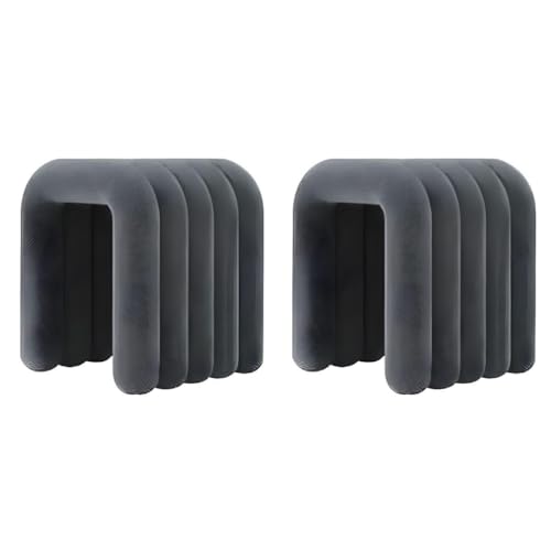 NMVAWIPT Moderner Schminkstuhl Mit Flanellpolsterung, Pouf-Ottomane Ohne Montage, Mehrzweck-Fußhocker Und Sitz In Geometrischen Formen(Dark Gray,6 Piece Set) von NMVAWIPT