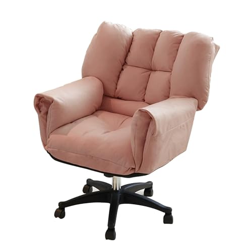 NMVAWIPT Moderner Schreibtischstuhl Mit Rollen, 360° Drehbarer Bürostuhl Mit Gepolsterten Armlehnen, Ergonomische Arbeitsstühle for Den Heim- Und Bürogebrauch(Pink,Without) von NMVAWIPT