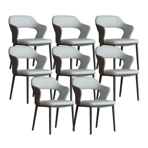 NMVAWIPT Modernes Esszimmerstuhl-Set, Ergonomisches Design, Metallrahmen, Atmungsaktives Technisches Gewebe Oder PU-Leder(Color 2,8pcs) von NMVAWIPT