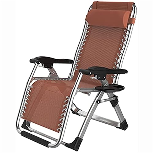 NMVAWIPT Office Nap Zero Gravity Klappstuhl Mit Verstellbarem Kissen, Liegestühle for Die Terrasse Im Freien, Tragkraft Bis 260 Kg(Style1) von NMVAWIPT