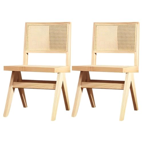 NMVAWIPT Rattan-Esszimmerstühle Mit Beinen Aus Massivholz for Das Esszimmer In Der Küche(E,Set of 2) von NMVAWIPT