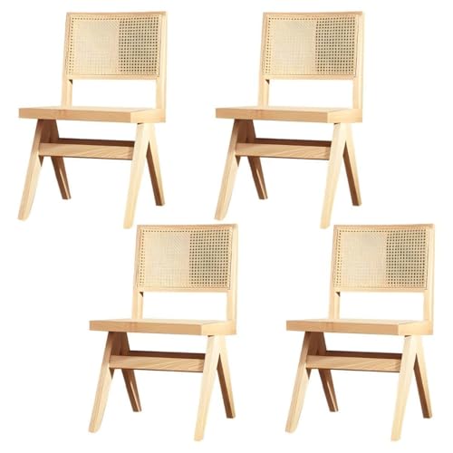 NMVAWIPT Rattan-Esszimmerstühle Mit Beinen Aus Massivholz for Das Esszimmer In Der Küche(E,Set of 4) von NMVAWIPT