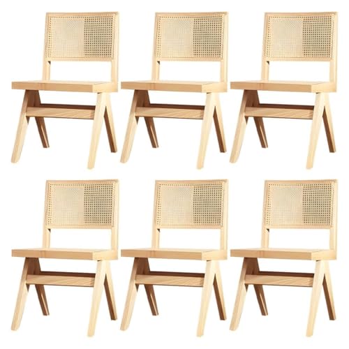 NMVAWIPT Rattan-Esszimmerstühle Mit Beinen Aus Massivholz for Das Esszimmer In Der Küche(E,Set of 6) von NMVAWIPT
