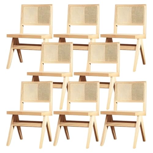 NMVAWIPT Rattan-Esszimmerstühle Mit Beinen Aus Massivholz for Das Esszimmer In Der Küche(E,Set of 8) von NMVAWIPT