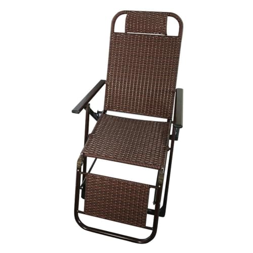 NMVAWIPT Rattan-Liegestuhl for Die Terrasse, Klappstuhl Mit Schwerelosigkeitsverriegelung, Garten-/Rasenstuhl, Sonnenliege for Den Strand Im Freien von NMVAWIPT