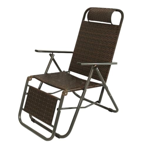 NMVAWIPT Rattan-Liegestuhl for Die Terrasse, Klappstuhl Mit Schwerelosigkeitsverriegelung, Liegestuhl for Den Außenbereich Im Wohnzimmer, Garten, Rasen(A4) von NMVAWIPT