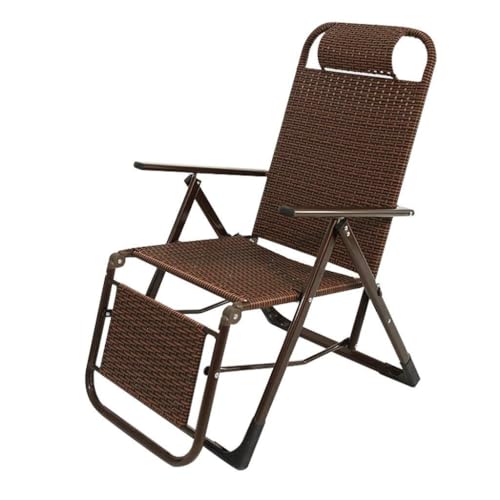 NMVAWIPT Rattan-Liegestuhl for Die Terrasse, Klappstuhl Mit Schwerelosigkeitsverriegelung, Liegestuhl for Den Außenbereich Im Wohnzimmer, Garten, Rasen(A8) von NMVAWIPT