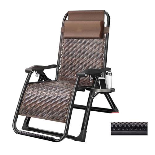 NMVAWIPT Rattan-Sonnenliege for Den Außenbereich, Liegestuhl, Klappbares Gartenbett for Den Außenbereich, Tragbarer Sessel(Brown) von NMVAWIPT