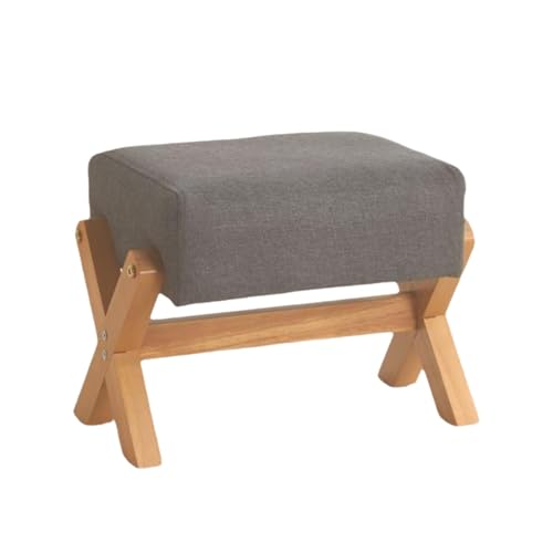 NMVAWIPT Rechteckiger Fußhocker Mit X-Beinen – 27 cm Hoher Gepolsterter Ottoman Holzbeinen, Stoff Gepolsterte Schuhbank(Color 16) von NMVAWIPT