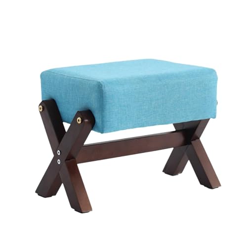 NMVAWIPT Rechteckiger Fußhocker Mit X-Beinen – 27 cm Hoher Gepolsterter Ottoman Holzbeinen, Stoff Gepolsterte Schuhbank(Color 5) von NMVAWIPT