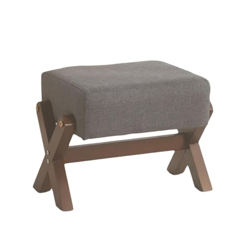 NMVAWIPT Rechteckiger Fußhocker Mit X-Beinen – 27 cm Hoher Gepolsterter Ottoman Holzbeinen, Stoff Gepolsterte Schuhbank(Color 7) von NMVAWIPT