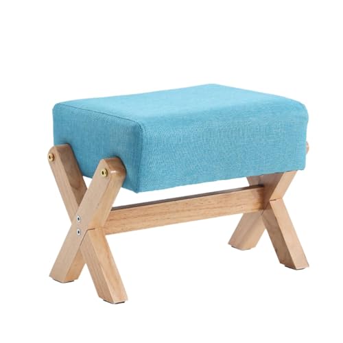 NMVAWIPT Rechteckiger Fußhocker Mit X-Beinen – 27 cm Hoher Gepolsterter Ottoman Holzbeinen, Stoff Gepolsterte Schuhbank(Color 8) von NMVAWIPT