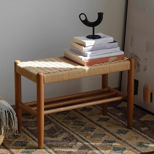 NMVAWIPT Schuhbank Aus Massivholz, Schuhregal for Den Eingangsbereich Mit Stauraum Unten, Abgerundete Sicherheitsecken, Schuhwechselhocker for Flur, Schlafzimmer, Haustür(27.6X11.8X15.7IN) von NMVAWIPT