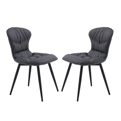 NMVAWIPT Set Mit 2 Nordischen Gepolsterten Esszimmerstühlen for Schlafzimmer Und Lounge, Premium-Lederkissen, Metallbeine, 113 Kg Tragkraft(Color 13) von NMVAWIPT