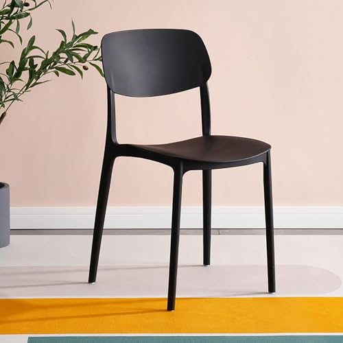 NMVAWIPT Set Mit 4 Tragbaren, Stapelbaren Esszimmerstühlen, Kunststoff-Eventstuhl for Den Innenbereich, Leichte Lounge Küche Und Zimmer(Color 10) von NMVAWIPT