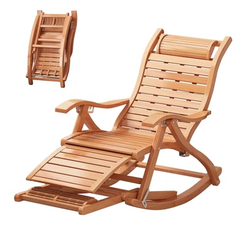 NMVAWIPT Sonnenliegen Aus Holz for Das Home Office, Schaukelstühle for Erwachsene, Liegestühle for Den Garten, Terrassenpool, Gartenliege, Tragkraft 220 Kg(Chair) von NMVAWIPT