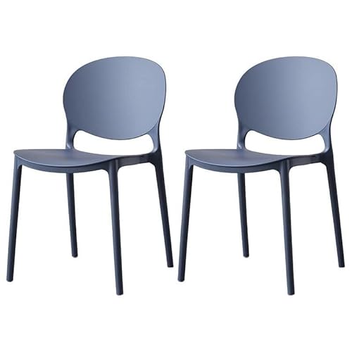 NMVAWIPT Stapelbare Esszimmerstühle, 47 cm Sitzhöhe, Geformter Kunststoff, Mid-Century Modern-Stil, for Küche, Esszimmer, Wohnzimmer(Gray Blue,Set of 2) von NMVAWIPT