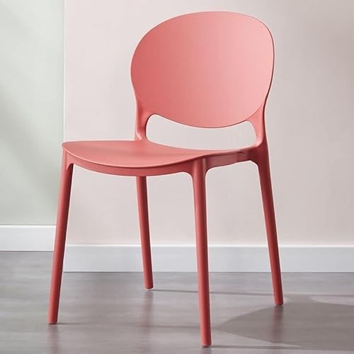 NMVAWIPT Stapelbare Esszimmerstühle, 47 cm Sitzhöhe, Geformter Kunststoff, Mid-Century Modern-Stil, for Küche, Esszimmer, Wohnzimmer(Watermelon Red,1 Piece) von NMVAWIPT