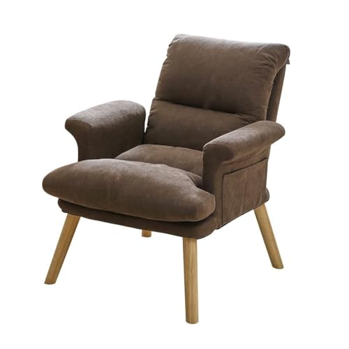NMVAWIPT Stoff-Akzentstuhl for Wohnzimmer, Moderner Sessel, Einzelsofa-Stühle Mit Holzbeinen, Gepolsterter Sitz, Lounge-Schlafzimmer-Lesen(Brown) von NMVAWIPT