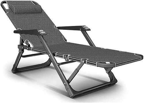 NMVAWIPT Tragbare Lounge Mit Rückenlehne for Den Balkon Im Homeoffice Und In Der Freizeit, Mittagspausen, Entspannung, Verstellbarer, Klappbarer Liegestuhl(Gray) von NMVAWIPT