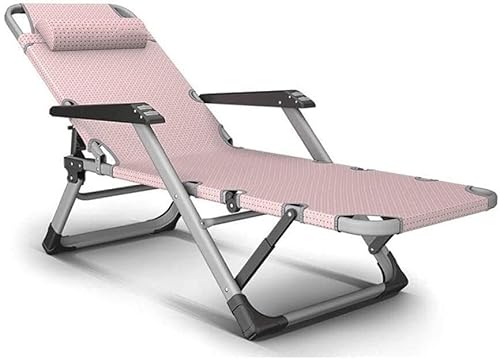 NMVAWIPT Tragbare Lounge Mit Rückenlehne for Den Balkon Im Homeoffice Und In Der Freizeit, Mittagspausen, Entspannung, Verstellbarer, Klappbarer Liegestuhl(Pink) von NMVAWIPT