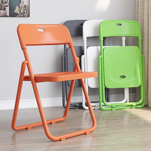 NMVAWIPT Tragbarer Klappstuhl Mit Stahlrahmen, Stapelbarer Leichter Stuhl for Drinnen Und Draußen(L,4chairs) von NMVAWIPT