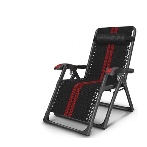 NMVAWIPT Übergroßer Zero-Gravity-Liegestuhl, Tragbarer Klappstuhl for Das Nickerchen Im Büro, Liegestühle for Den Garten, Camping, Terrasse, Rasen Im Freien(Black) von NMVAWIPT