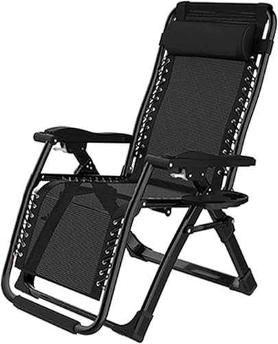 NMVAWIPT Übergroßer Zero-Gravity-Liegestuhl Fürs Büro, Liegestühle for Den Garten, Liegestuhl for Die Terrasse Im Freien, Tragkraft Bis Zu 260 Kg(Black,Black Tube) von NMVAWIPT