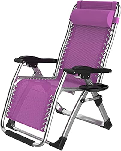 NMVAWIPT Übergroßer Zero-Gravity-Liegestuhl Fürs Büro, Liegestühle for Den Garten, Liegestuhl for Die Terrasse Im Freien, Tragkraft Bis Zu 260 Kg(Purple,White Tube) von NMVAWIPT