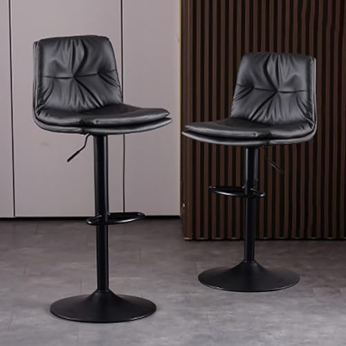 NMVAWIPT Verstellbare, Drehbare Barhocker Im 2er-Set – Thekenstühle Aus PU-Leder Mit Metallrahmen for Kücheninsel, Esszimmer Und Hausbar(Dark Grey) von NMVAWIPT