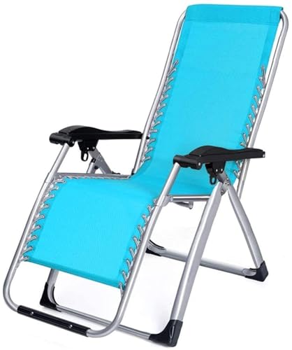 NMVAWIPT Verstellbare, Klappbare Liegestühle Aus Stahlgeflecht for Den Rasen, Liegestuhl for Die Terrasse Am Strand Und Den Pool Im Freien, Schwerelosigkeits-Liegestuhl(Blue) von NMVAWIPT