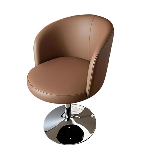 NMVAWIPT Verstellbarer, Drehbarer Schminkstuhl Mit Armlehnen Und Rückenlehne, 360° Drehbarer Barhocker for Kommode, Küche, Büro(Brown) von NMVAWIPT