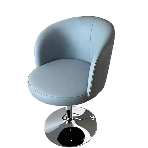 NMVAWIPT Verstellbarer, Drehbarer Schminkstuhl Mit Armlehnen Und Rückenlehne, 360° Drehbarer Barhocker for Kommode, Küche, Büro(Light Blue) von NMVAWIPT