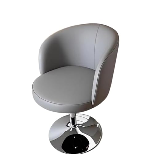 NMVAWIPT Verstellbarer, Drehbarer Schminkstuhl Mit Armlehnen Und Rückenlehne, 360° Drehbarer Barhocker for Kommode, Küche, Büro(Light Gray) von NMVAWIPT