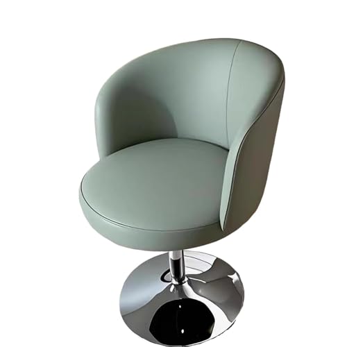 NMVAWIPT Verstellbarer, Drehbarer Schminkstuhl Mit Armlehnen Und Rückenlehne, 360° Drehbarer Barhocker for Kommode, Küche, Büro(Light Green) von NMVAWIPT