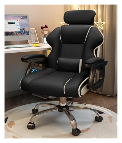 NMVAWIPT Verstellbarer, Verstellbarer Bürodrehstuhl Mit U-förmiger Sitzfläche for Den Schreibtisch Zu Hause(Black,No Pedal) von NMVAWIPT