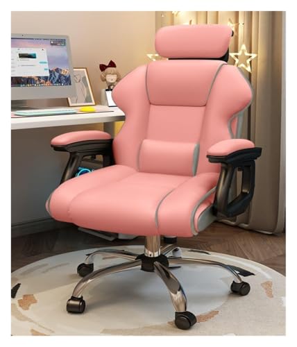 NMVAWIPT Verstellbarer, Verstellbarer Bürodrehstuhl Mit U-förmiger Sitzfläche for Den Schreibtisch Zu Hause(Pink,No Pedal) von NMVAWIPT