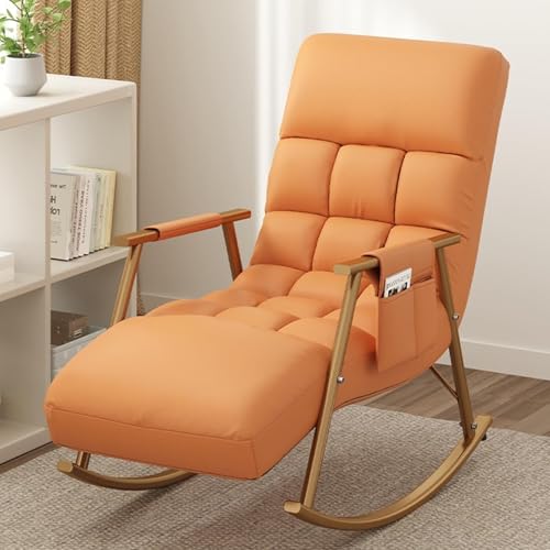 NMVAWIPT Verstellbarer Schaukelstuhl for Das Wohnzimmer, Zero Recliner Lounge Chair(Orange) von NMVAWIPT