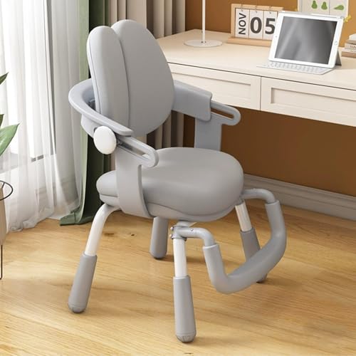 NMVAWIPT Verstellbarer Schreibtischstuhl for Kinder, Ergonomischer Lernstuhl for Kinder Mit Körpergröße, Mitwachsender Stuhl for Zuhause, In Der Schule Und Im Arbeitszimmer(Gray,with Footrest) von NMVAWIPT