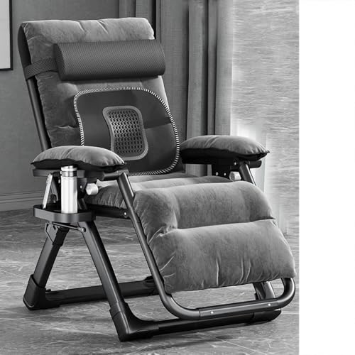 NMVAWIPT Vinegar Weaving Liegestuhl for Terrasse, Garten, Strand, Pool, Zero Gravity Verstellbarer Klapp-Loungesessel(with Grey Cushions) von NMVAWIPT