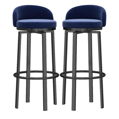 NMVAWIPT Weich Gepolsterte Barhocker Aus Samt Mit Rückenlehne Und Fußstütze, Thekenstuhlhocker for Kücheninsel Und Esszimmer(2 Pcs,65cm(25.6in)) von NMVAWIPT