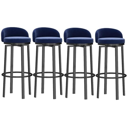 NMVAWIPT Weich Gepolsterte Barhocker Aus Samt Mit Rückenlehne Und Fußstütze, Thekenstuhlhocker for Kücheninsel Und Esszimmer(4 Pcs,75cm(29.5in)) von NMVAWIPT